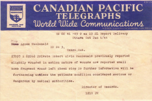 HOZ - Alvin McDonald telegram home